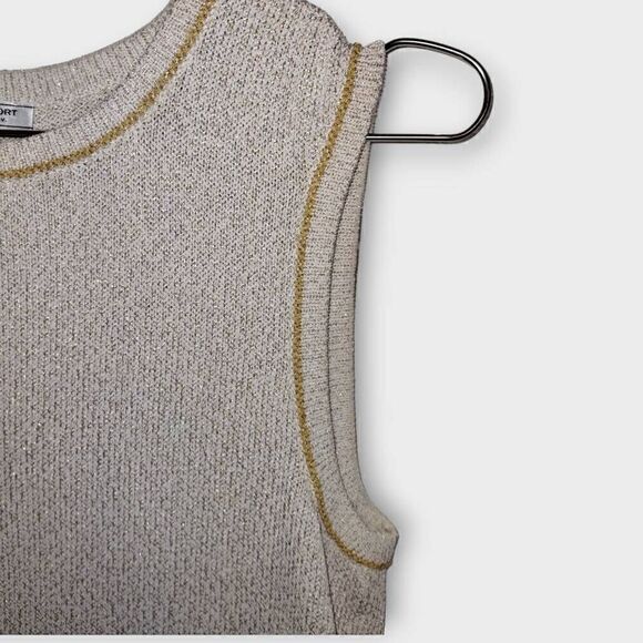 Vtg St. John Sweater Sz P Cream Gold Luxe Sleeveless Sport by Marie Gray - Picture 4 of 10
